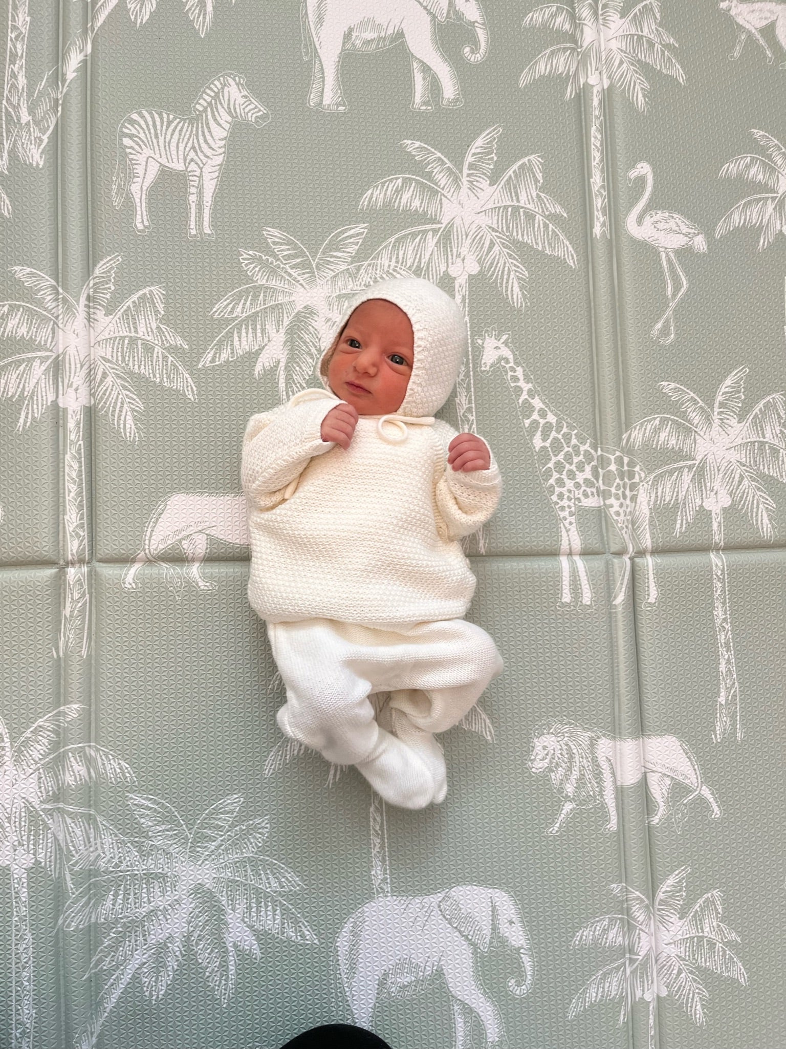 newborn green foldable play mat safari